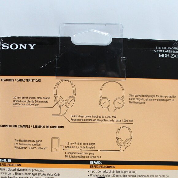 Sony MDR-ZX100 Studio Monitor Sound & Style Wired Cushion Black Headphones - Picture 5 of 7